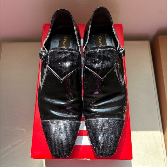 Cesare Paciotti Patent Leather Sequin Designer Luxury Dress Shoes Made in Italy main image 4
